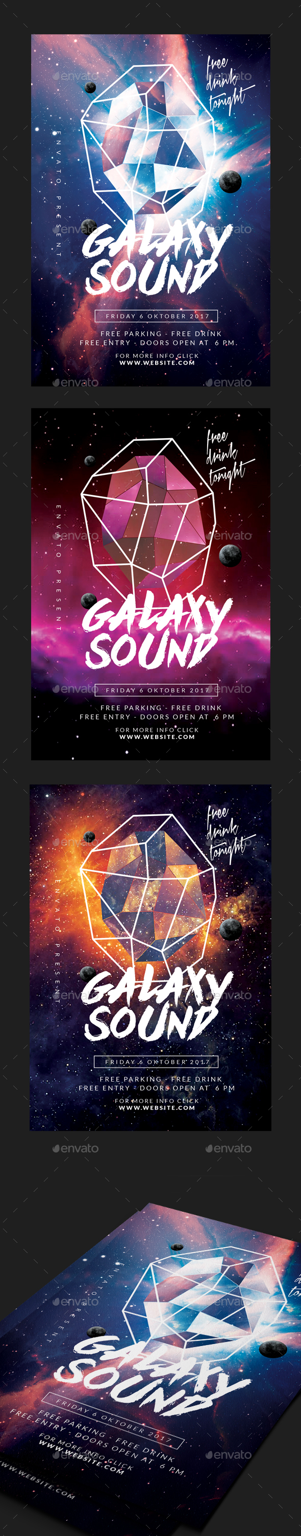 Space Sound Party Flyer - Clubs & Parties Events