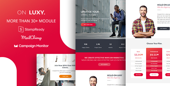 On Luxy - Responsive Email Newsletter Template 30+ Sections - Email Templates Marketing