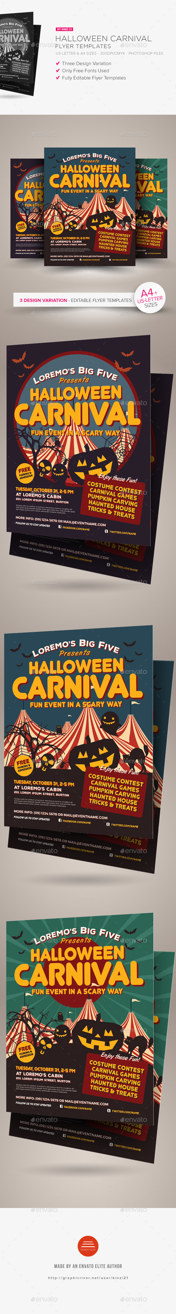 Halloween Carnival Flyer Templates - Holidays Events
