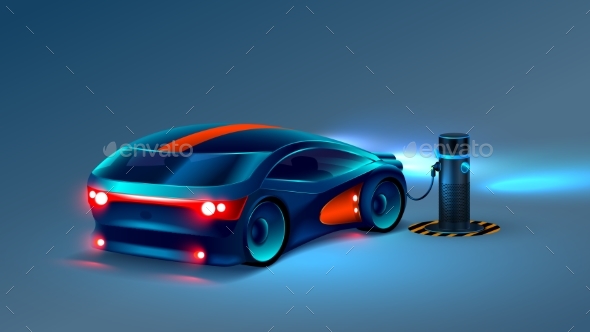 Electric Car Charging Station Future Concept