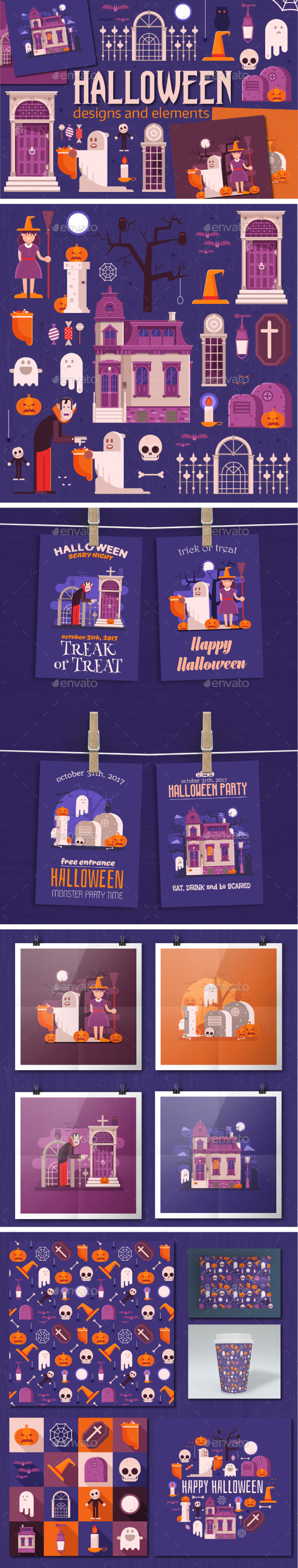 Halloween Designs and Elements Set - Halloween Seasons/Holidays