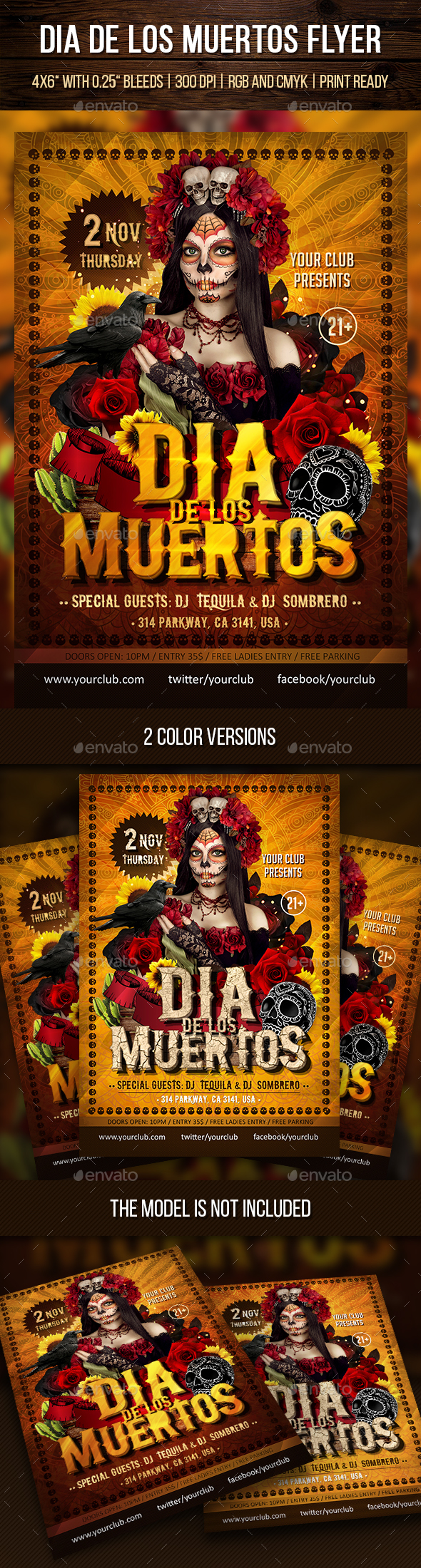 Dia De Los Muertos Flyer - Clubs & Parties Events