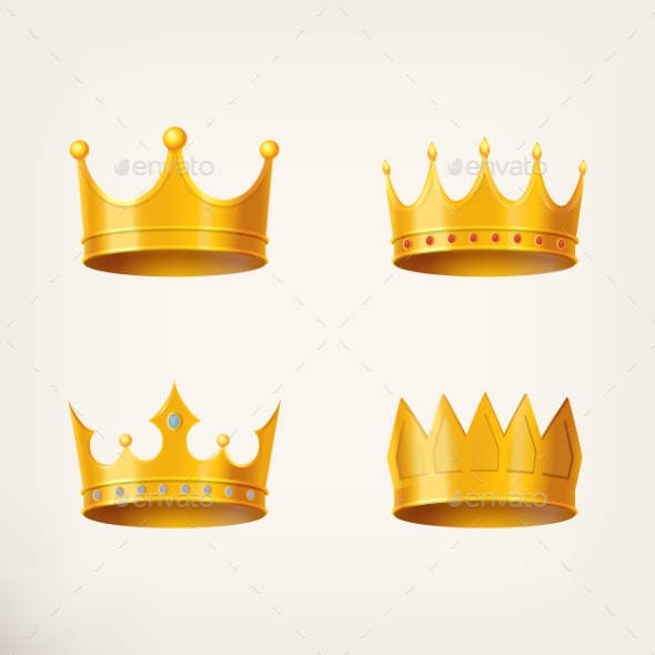 3D Golden Crown for Queen or Monarch - Miscellaneous Vectors