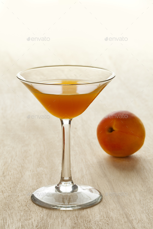 Glass of apricot liqueur