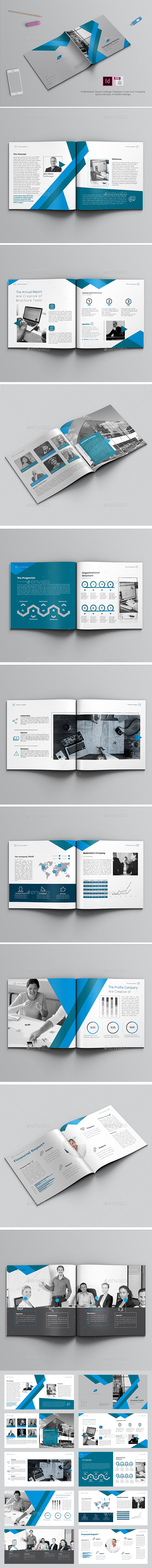 Square Blue Brochure Company - Brochures Print Templates