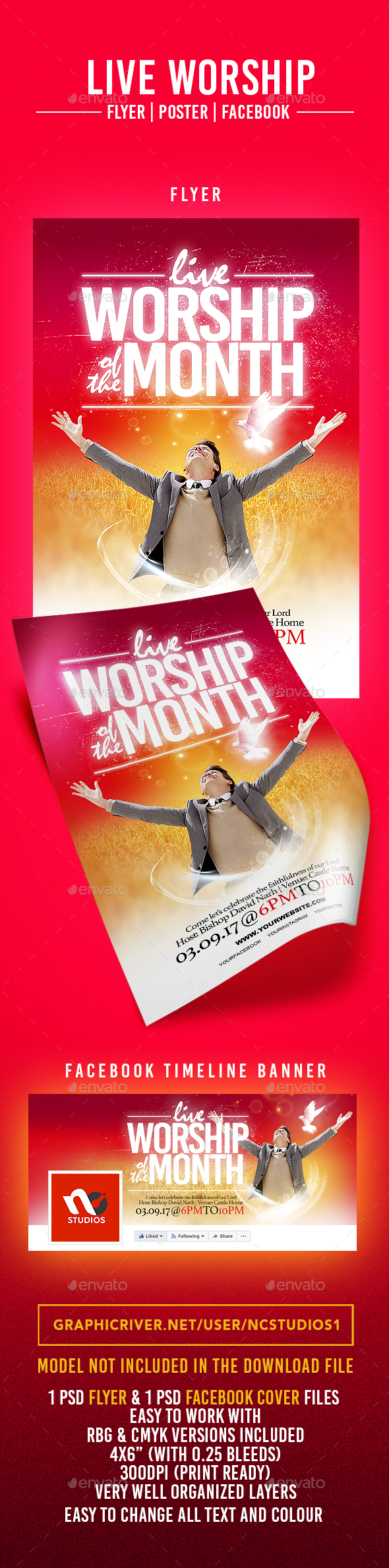 Live Worship Flyer Template