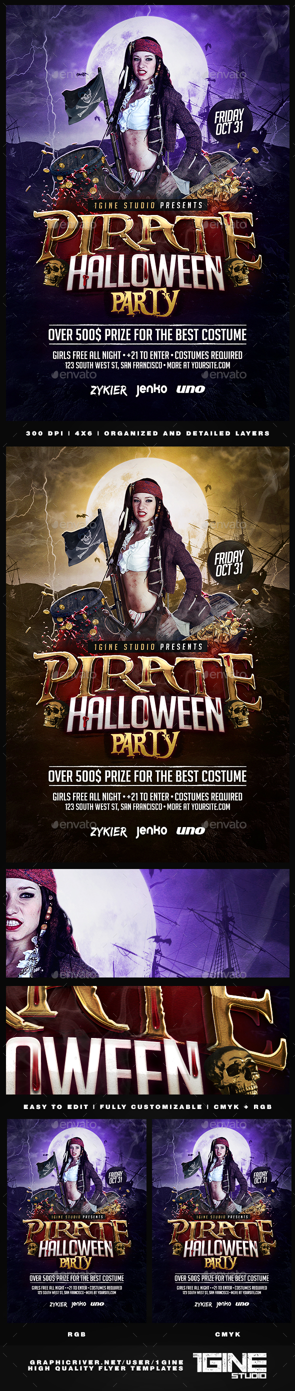 Pirate Party Flyer Template - Clubs & Parties Events