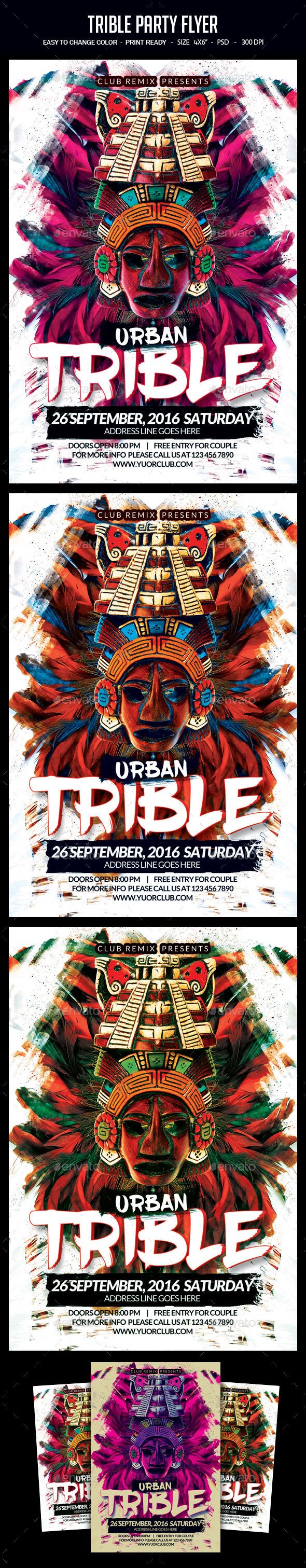 Trible Party Flyer - Clubs & Parties Events