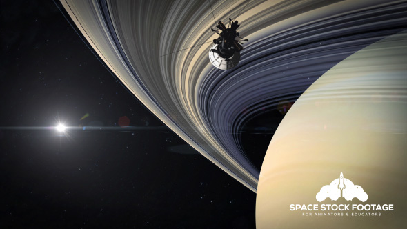 Space Probe Approaching Saturn