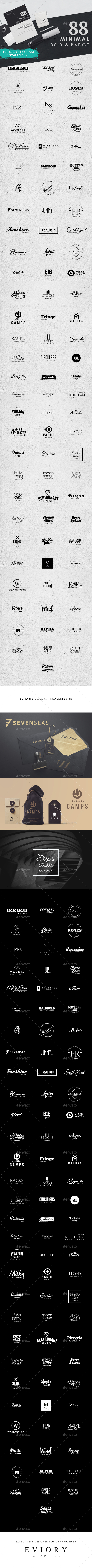88 Minimal Logo and Badge - Badges & Stickers Web Elements
