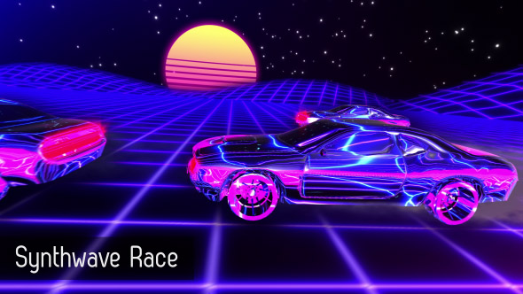 HD Synthwave Race Retrofuturistic Background