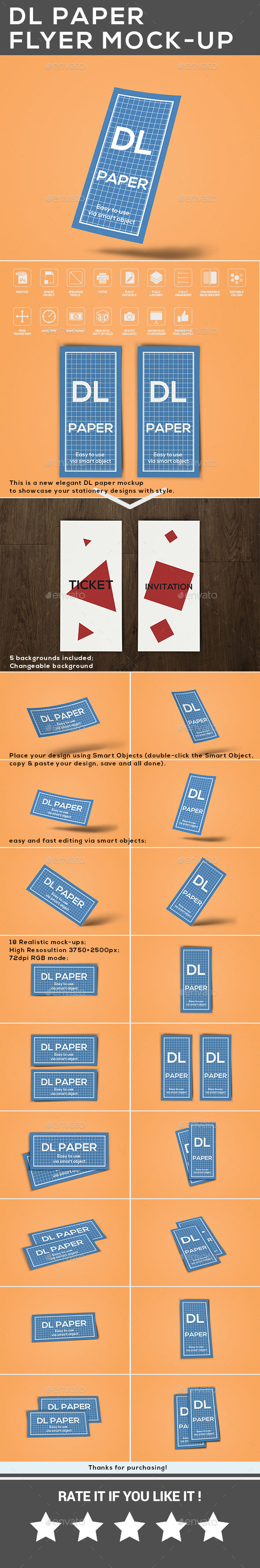 DL Paper Flyer Mock-Up - Flyers Print