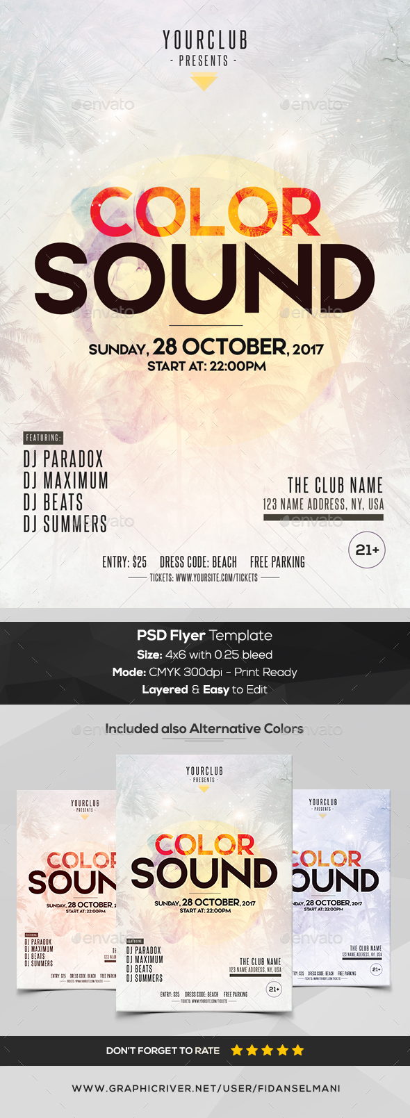 Color Sound - PSD Flyer Template - Flyers Print Templates