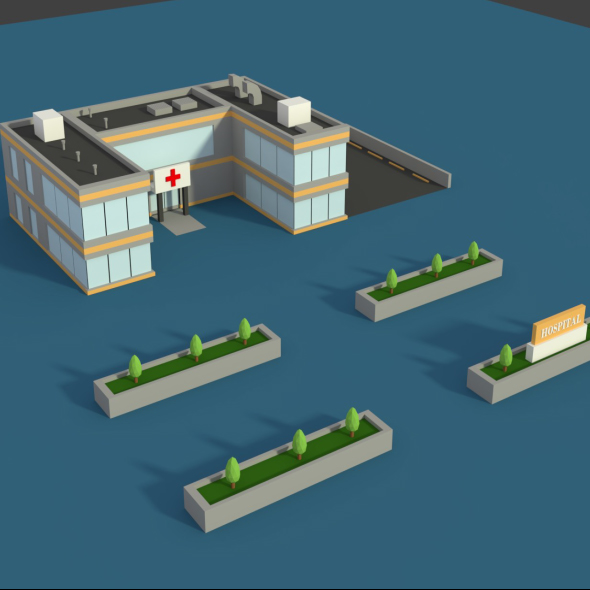 Low Poly Hospital - 3Docean 20721054