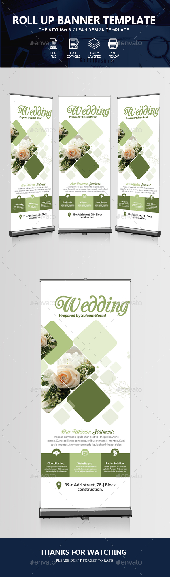 Wedding Roll Up Banners - Signage Print Templates
