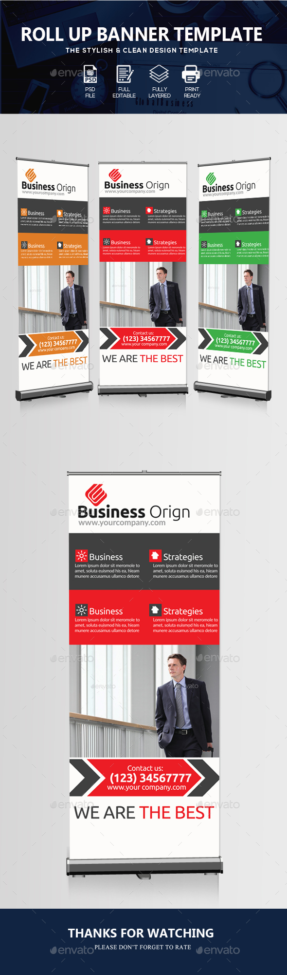 Corporate Agency Roll-up Banner - Signage Print Templates