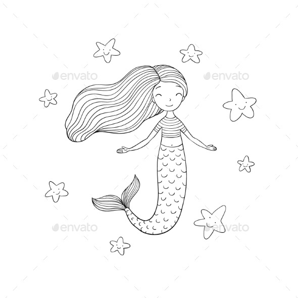 GraphicRiver Mermaid and Starfish 20721747