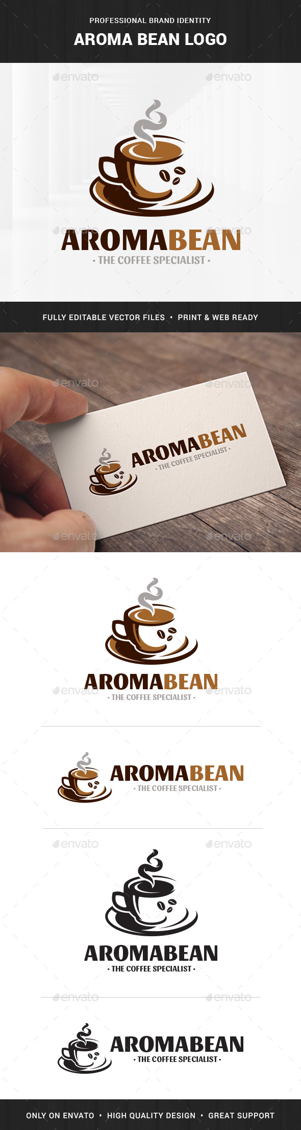 Aroma Bean - Coffee Logo - Logo Templates