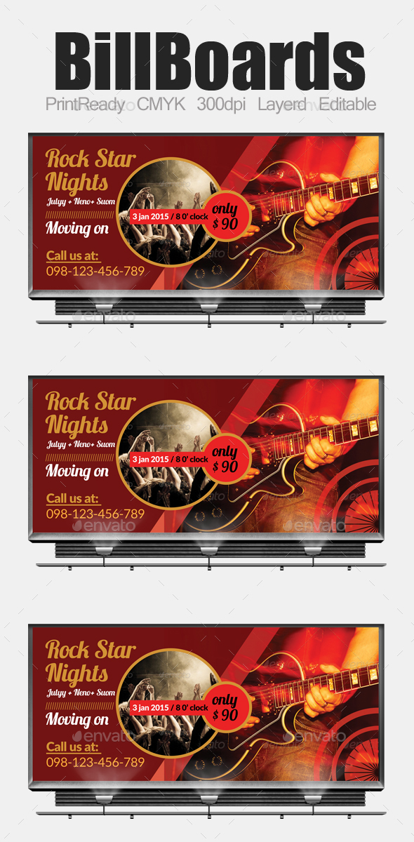 Music Concert Night Billboard Banners - Signage Print Templates