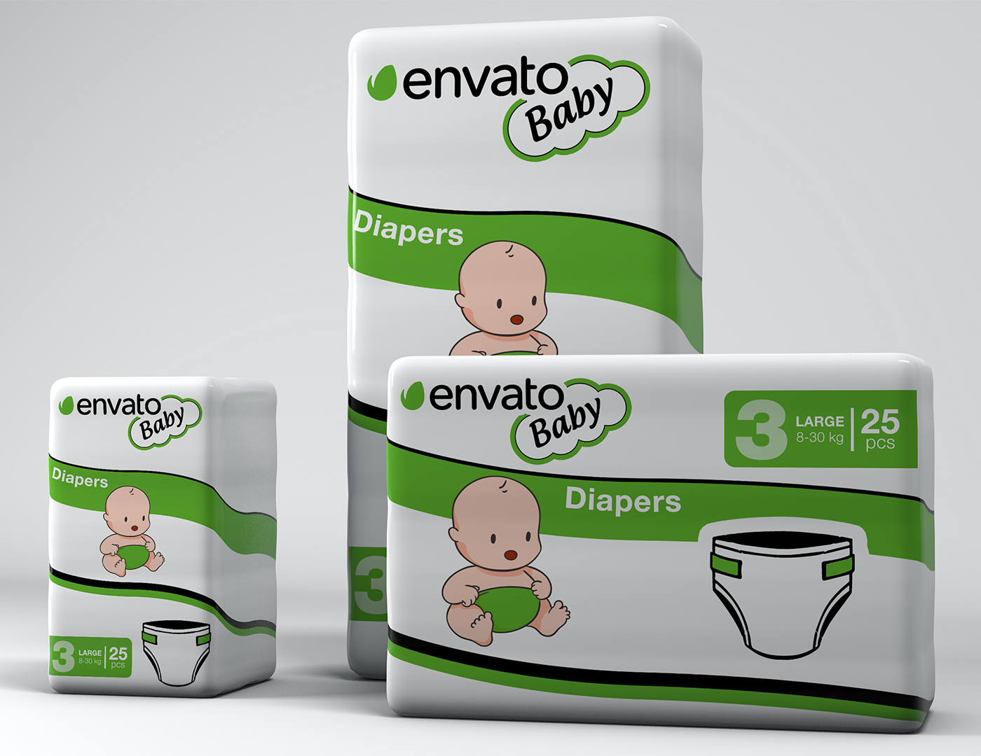 Download 3d Diapers Pack Mockup By Dynamicbestsolutions 3docean