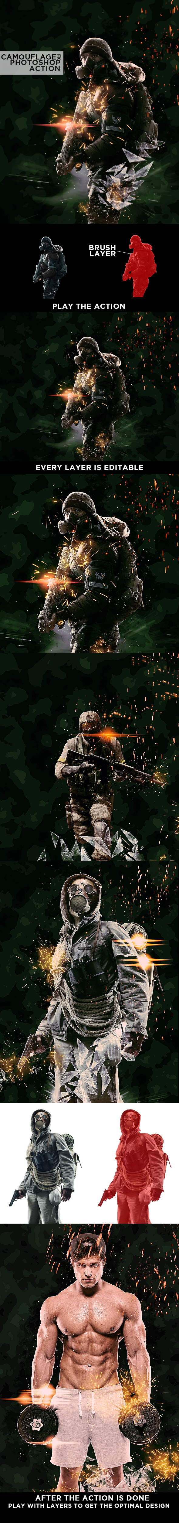 Camouflage Army Ps Action - Actions Photoshop