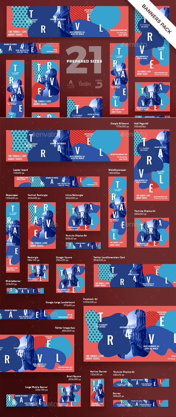 Travel Banner Pack - Banners & Ads Web Elements