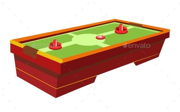 Table Hockey with Round Paddle and Thin Washer - Sports/Activity Conceptual