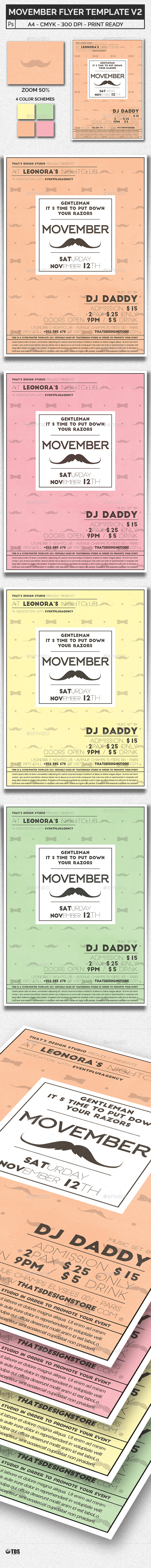Movember Flyer Template V2 - Clubs & Parties Events