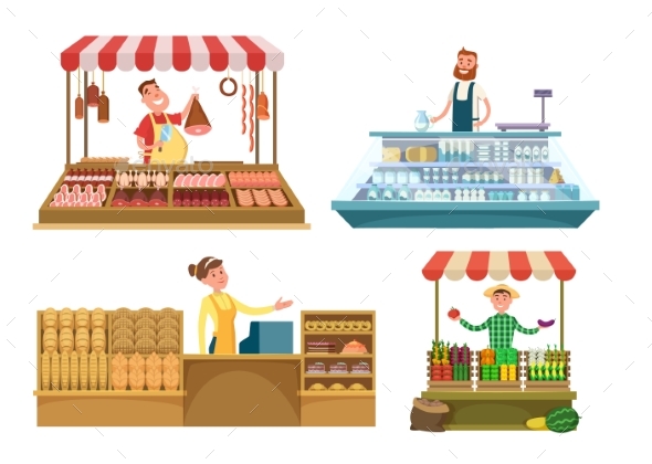 Local Markets - People Characters