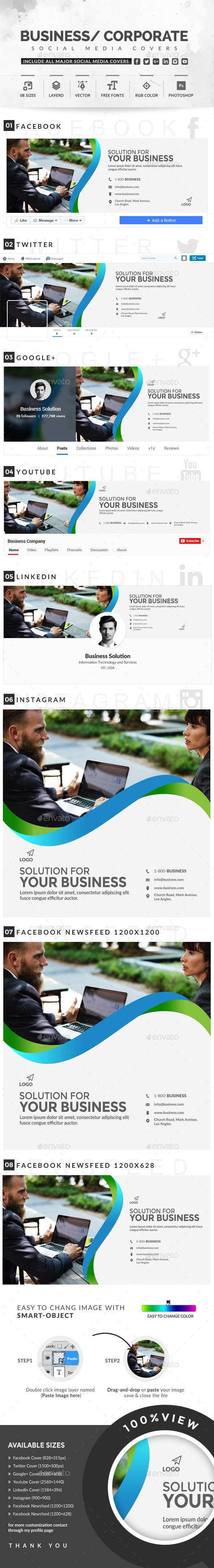 Social Media Covers - Social Media Web Elements