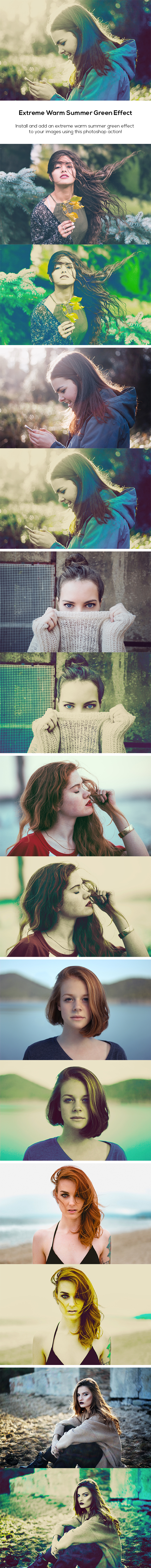 Extreme Warm Summer Green Effect - Photo Effects Actions