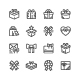 Set Line Icons of Gift
