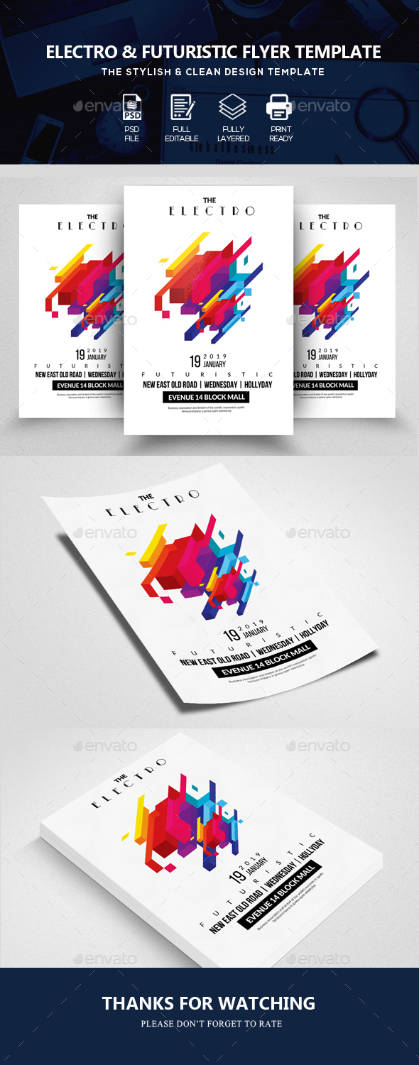 Futuristic Flyer Template - Clubs & Parties Events