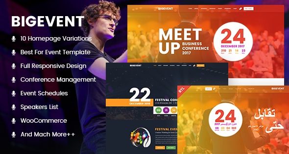 BigEvent - Event, Conference & Meetup HTML Template - Events Entertainment