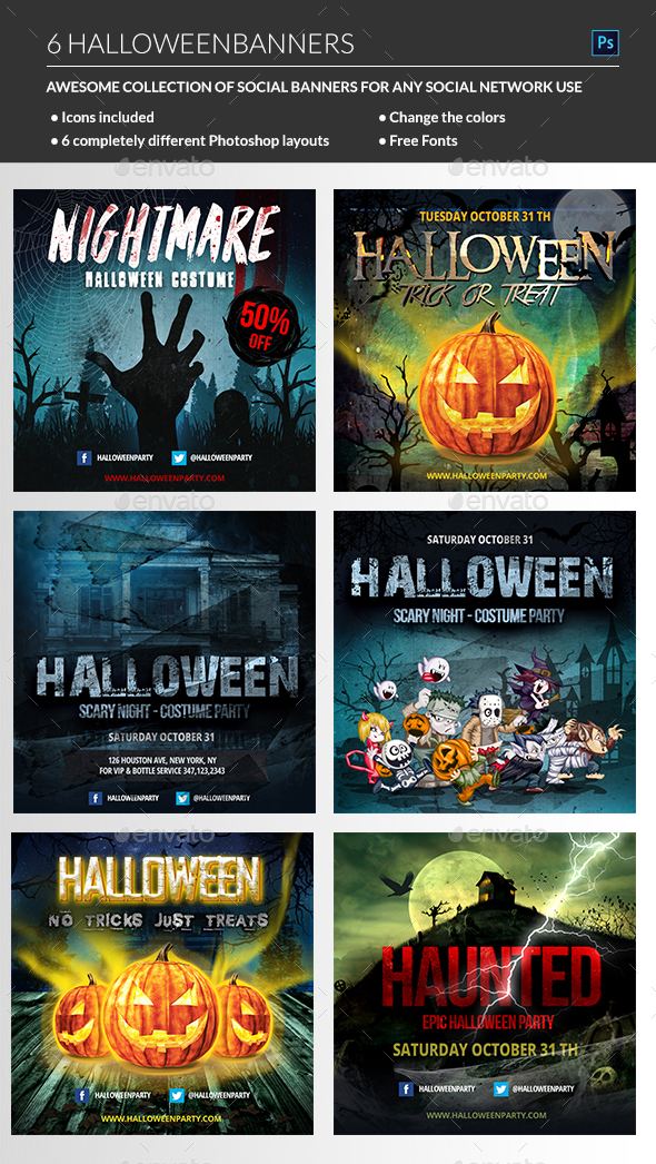 Halloween Banners - Banners & Ads Web Elements