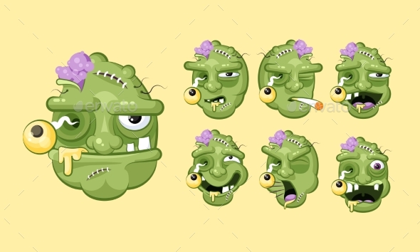 Zombie Faces - Halloween Seasons/Holidays