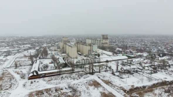 Grain Terminal in the Winter Season