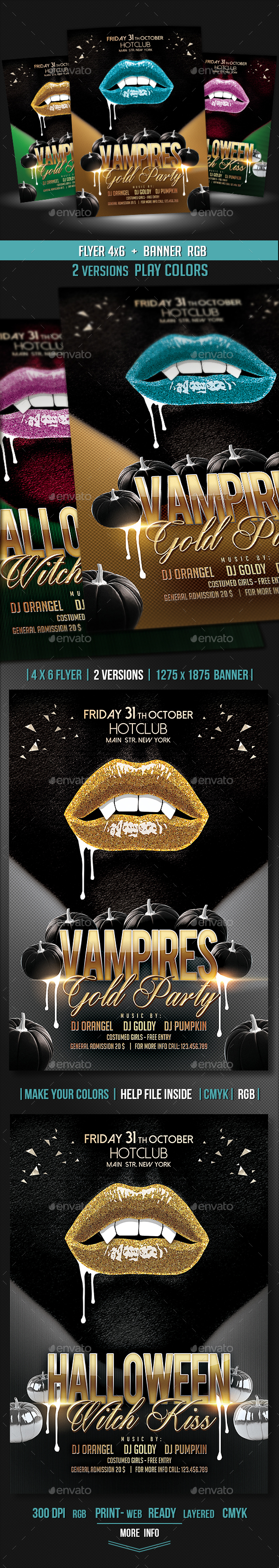 Vampires Lips Flyer + Banner - Events Flyers