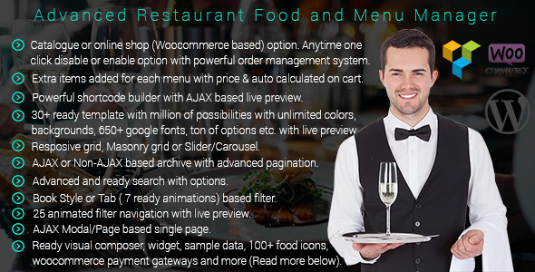 Wordpress- Advanced Restaurant Menu Manager - CodeCanyon Item for Sale