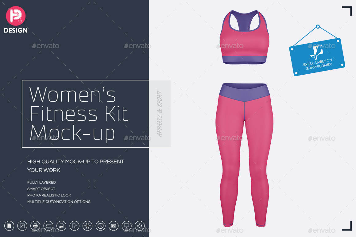Download Women's Fitness Kit Mock-Up v2 by TRDesignme | GraphicRiver