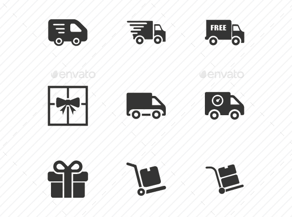 Delivery Service Icons - Gray Version - Business Icons