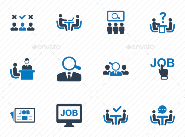 Recruitment Icons - Blue Version - Business Icons