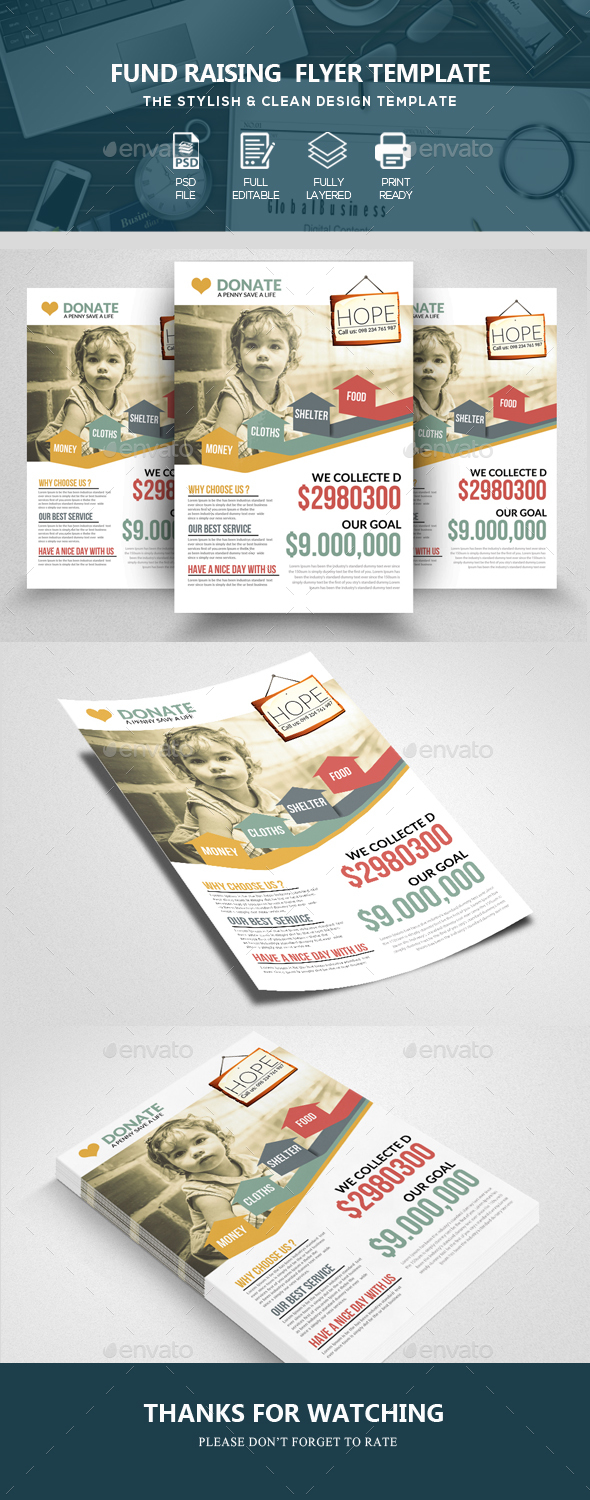 Fundraising Charity Psd Flyer Template - Corporate Flyers