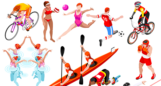 Sport People 3D Images Set