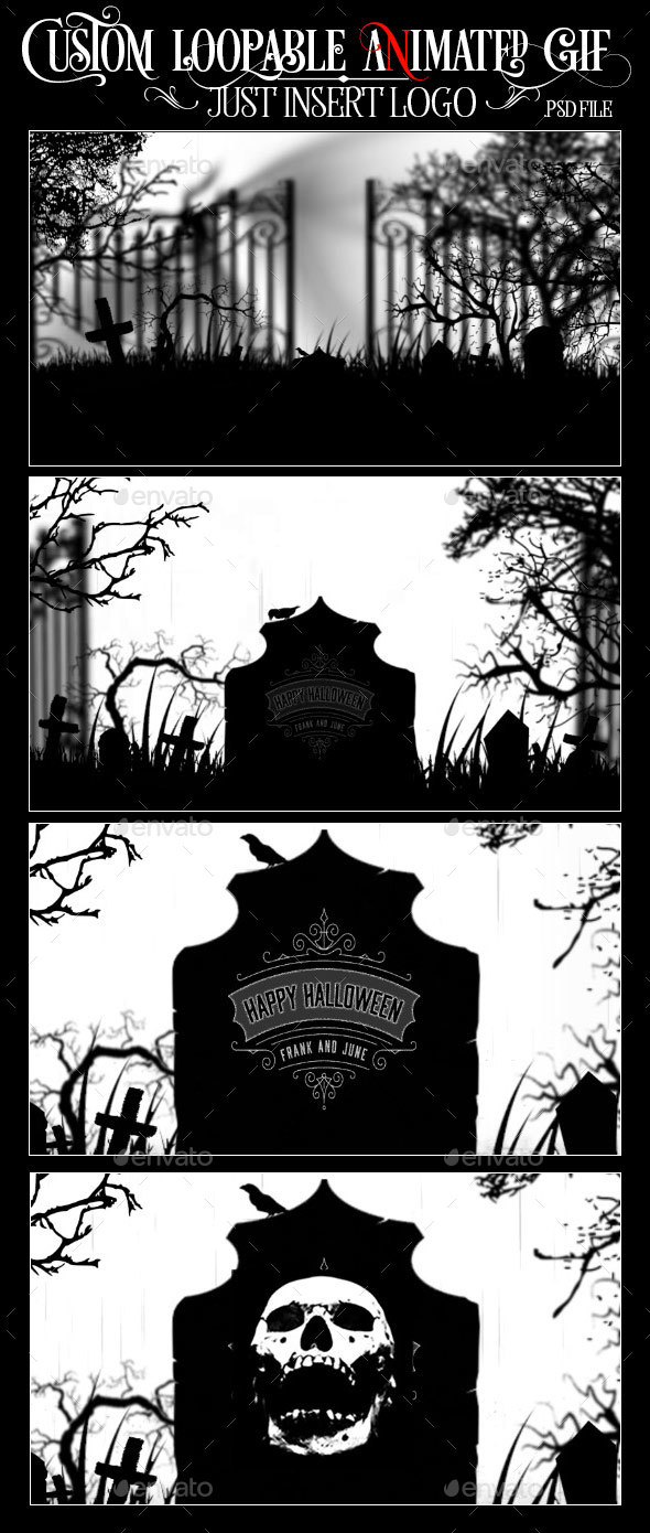 Custom Loopable Animated GIF for Halloween PSD - Miscellaneous Social Media
