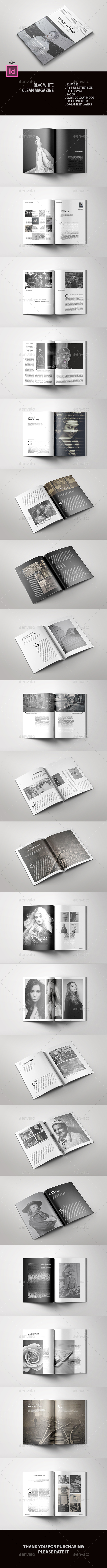 Black White Clean Magazine - Magazines Print Templates