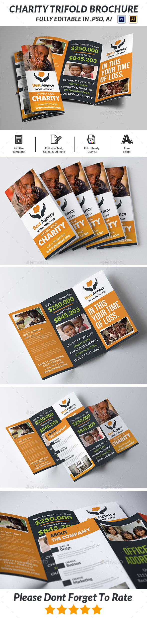 Charity Trifold Brochure - Informational Brochures