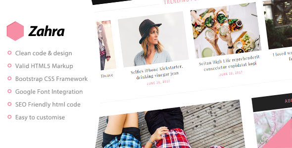 Zahra - Personal Blog Template by Beeskip