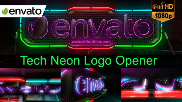 Tech Neon Logo Opener / Element 3D