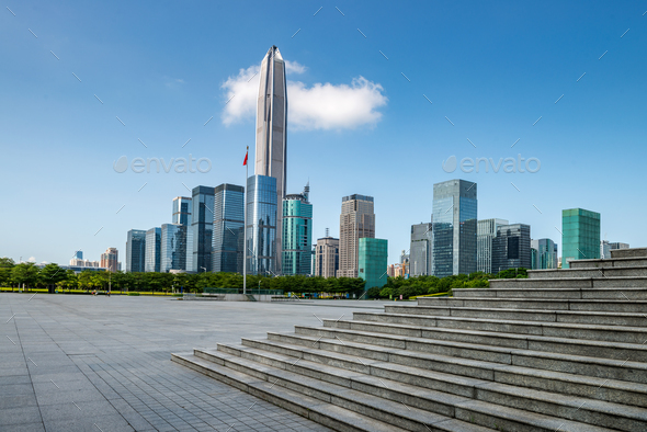 Square and city - Stock Photo - Images